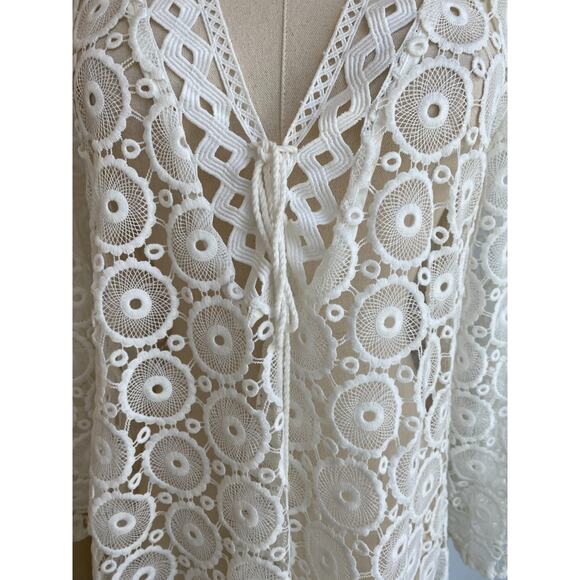 Shoshanna Lace Caftan Dress Swim Cover-Up Size Medium M - Picture 4 of 13